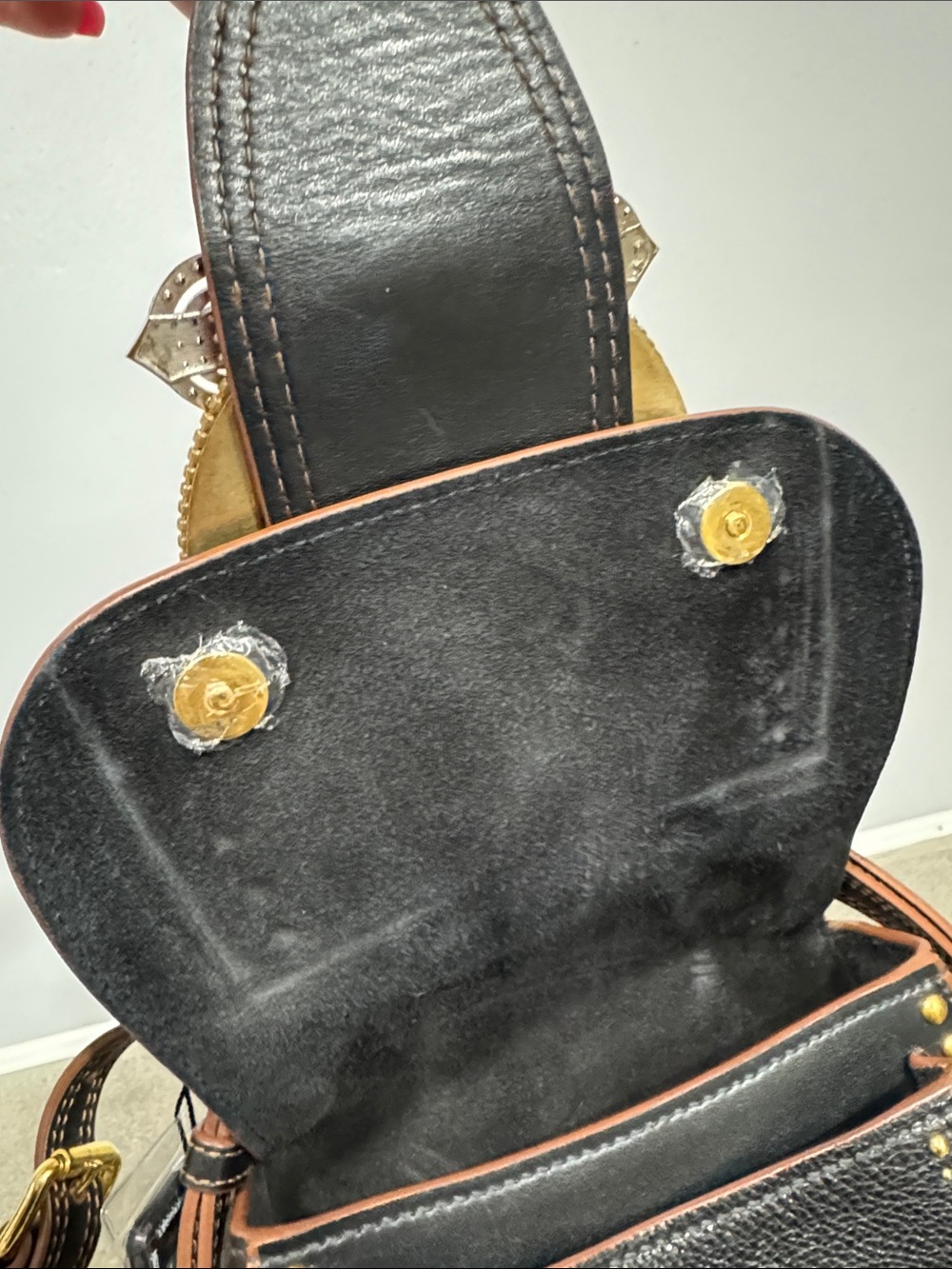 Miu Miu Rare Dahlia Madras Crystal Stud Crossbody/Shoulder Bag – Black Leather - Picture 10 of 16